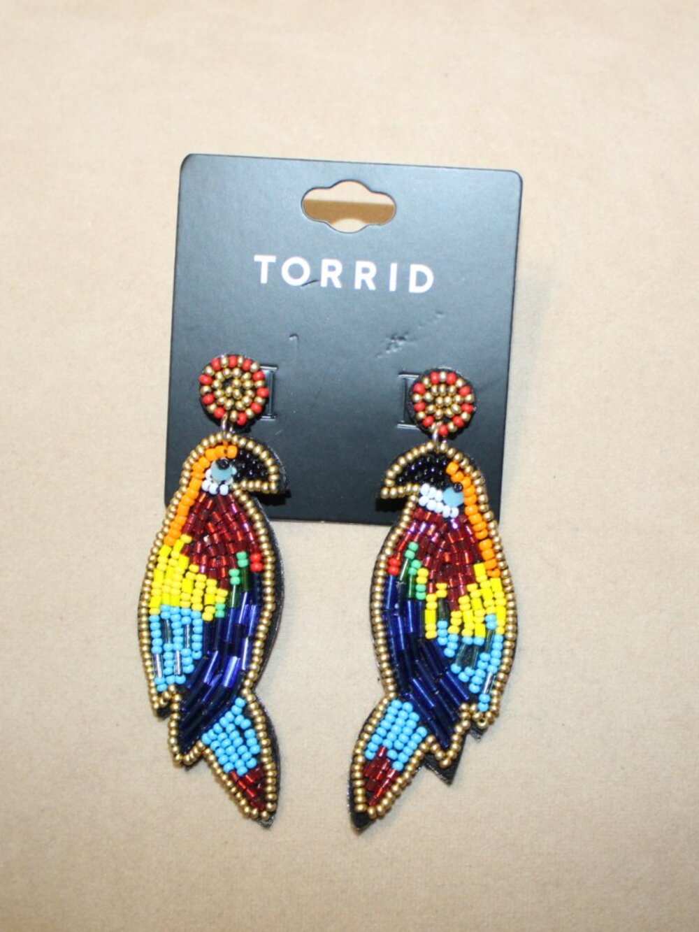 NWT Torrid Tropical Bird Statement earrings  FUN! - Picture 4 of 9